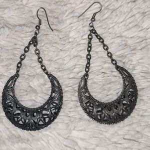Metal Crescent Earrings